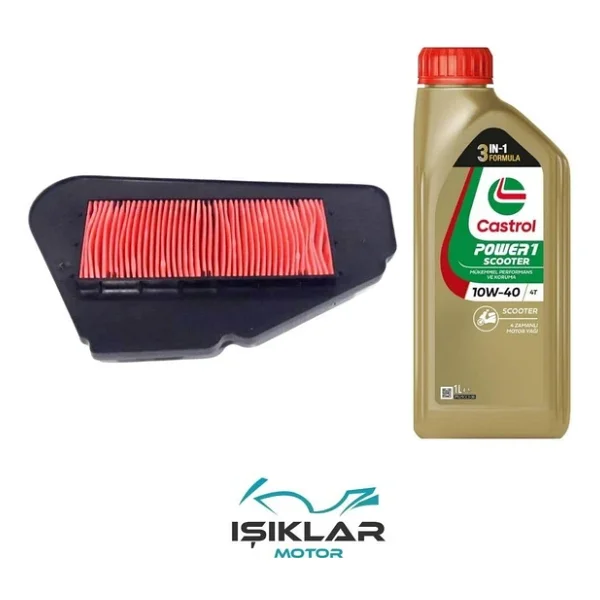 Sym Fiddle 3 125 Castrol Yağ Ve Hava Filtre Bakım Seti Bs0034 - Görsel 3