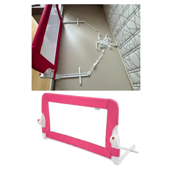 Wellgro Littles 83x48 Cm Pembe Yatak Bariyeri, Çocuk Yatak Korkuluğu - Görsel 3