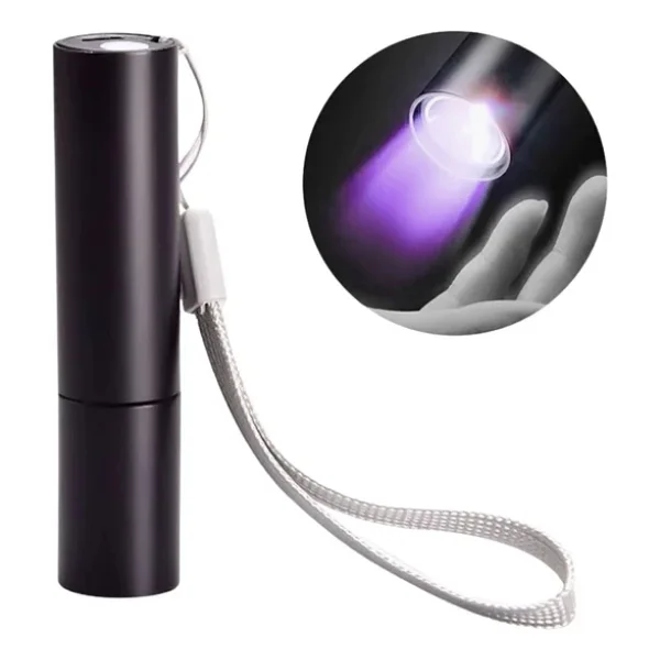 Mini Cep Boy USB İle Şarj Olan Oje Kurutucu Sahte Para Kontol LED Uv Mor Işık El Feneri - Görsel 2