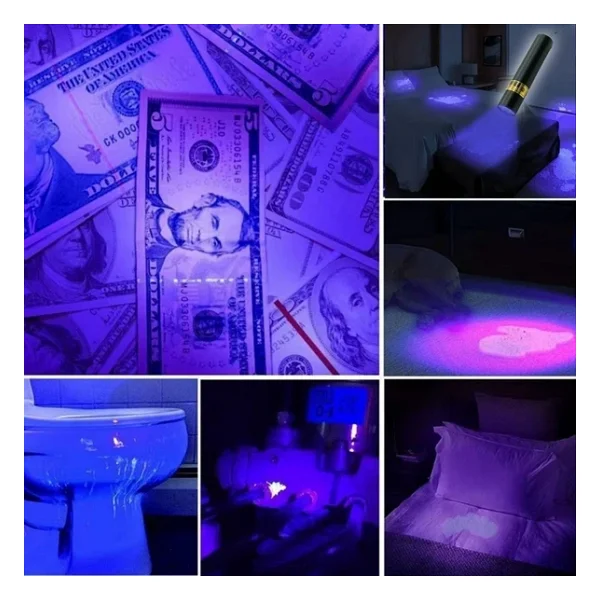 Mini Cep Boy USB İle Şarj Olan Oje Kurutucu Sahte Para Kontol LED Uv Mor Işık El Feneri - Görsel 4