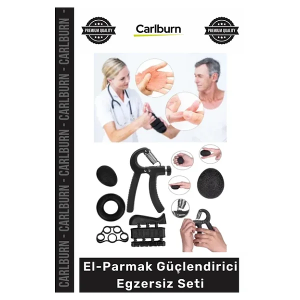 Carlburn Özel Üretim Kas Geliştirme Kavrama Gücü Rehabilitasyon Spor El Parmak Güçlendirici Egzersiz Seti - Tek Ebat - Görsel 6