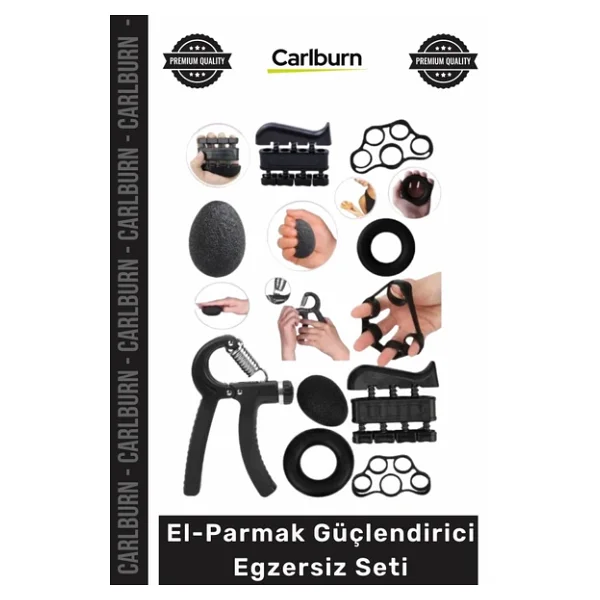 Carlburn Özel Üretim Kas Geliştirme Kavrama Gücü Rehabilitasyon Spor El Parmak Güçlendirici Egzersiz Seti - Tek Ebat - Görsel 3