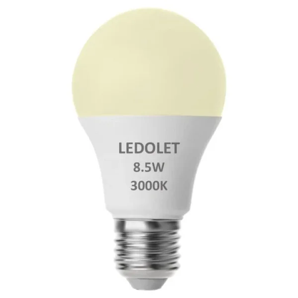 Ledolet 8,5W E27 Led Ampul Sarı Işık - 3000K - Görsel 3