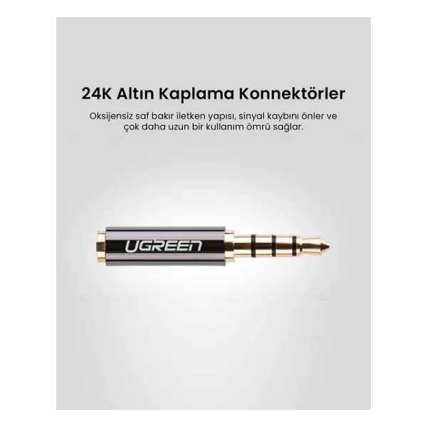 Ugreen 2.5mm Erkek To 3.5mm Dişi Jack Dönüştürücü - Görsel 6