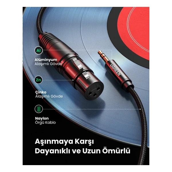 Ugreen 3.5mm Erkek - Xlr Dişi Mikrofon / Ses Kablosu 2m, 20244 - Görsel 6