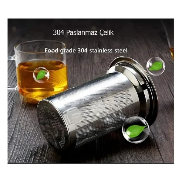Paçi Renkli Süzgeçli 700 Ml Cam Demlik - Görsel 8