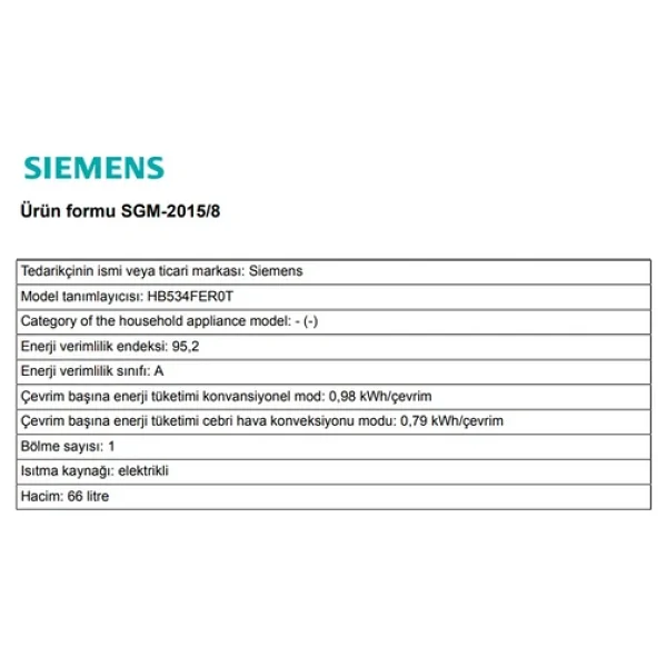 Siemens Hb534fer0t Siyah Ankastre Fırın - Görsel 9