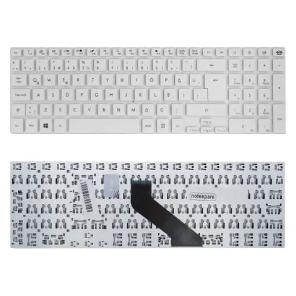Acer Uyumlu Aspire V3-571G-53238G50makk, V3-571G-736B121tmaii, V3-571G-736B161tmaii Klavye Tr Beyaz