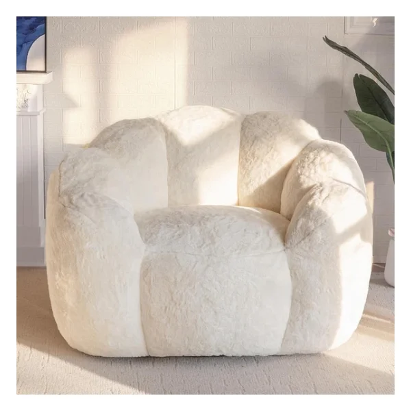 Puffiber Puf Koltuk Çiçek Tasarımlı Peluş Armut Koltuk Rahat TV Ve Okuma Koltuğu 105x80 Cm - Görsel 2