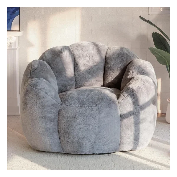 Puffiber Puf Koltuk Çiçek Tasarımlı Peluş Armut Koltuk Rahat TV Ve Okuma Koltuğu 105x80 Cm - Görsel 6