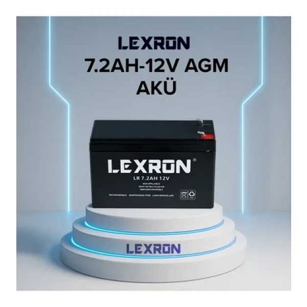 Lexron 7.2 Ah Amper 12 V Volt Kuru Tip Agm Akü - Görsel 2