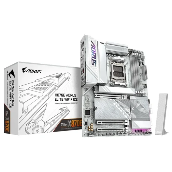 Gigabyte X870e Aorus Elite Wıfı7 Ice AMD Am5 DDR5 Atx Anakart - Görsel 7