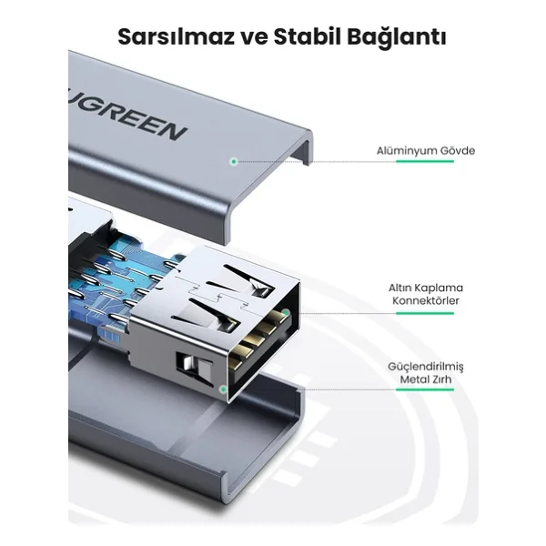 Ugreen USB-A 3.0 Uzatma Birleştirme Adaptörü - Görsel 7