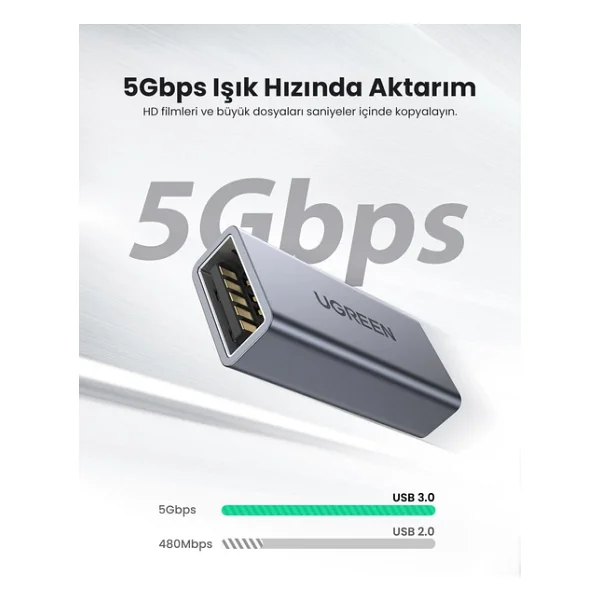 Ugreen USB-A 3.0 Uzatma Birleştirme Adaptörü - Görsel 4