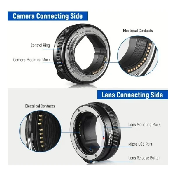 Neewer Ef-Eosr Canon Ef - Rf Af Lens Adaptörü - Görsel 4