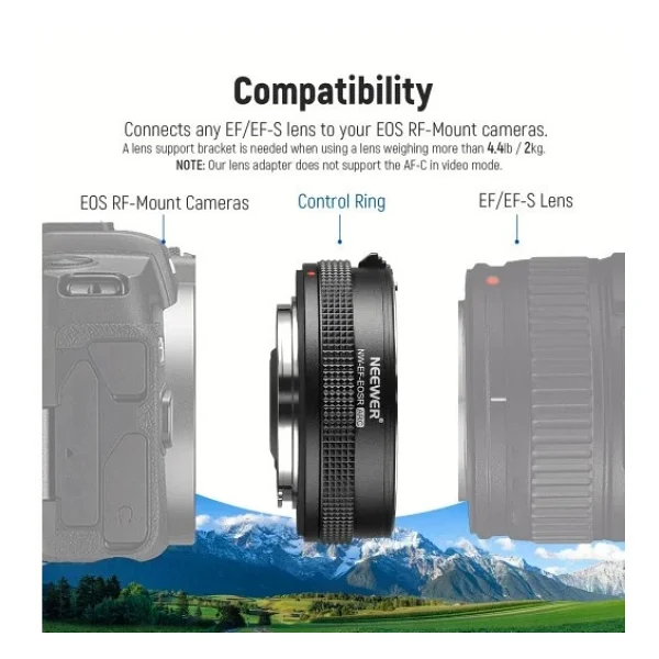 Neewer Ef-Eosr Canon Ef - Rf Af Lens Adaptörü - Görsel 6