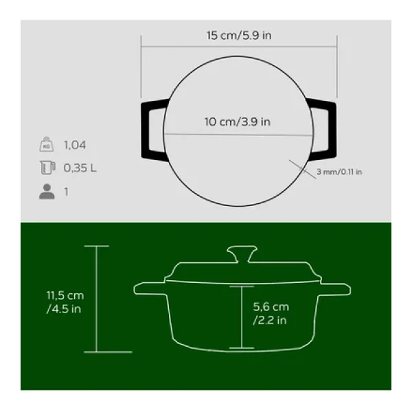 Lava Trendy 10 Cm Mini Döküm Tencere - Görsel 5