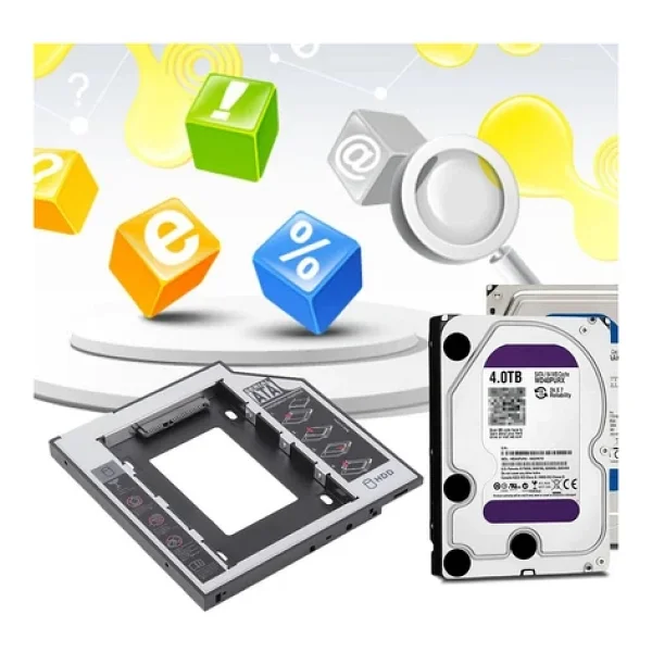 9.5mm Sata HDD Caddy SSD 9.5 Kızak Harddisk Kutusu Cdrom Yerine - Görsel 2