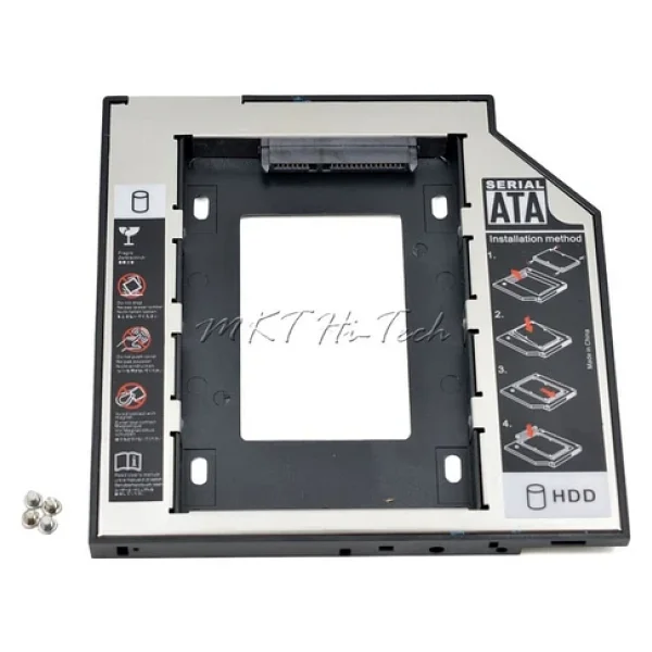 DVD Kızak Extra Sata 9.5mm HDD SSD Hardisk Yuva Kutu Caddy - Görsel 3