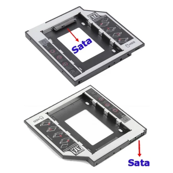 SSD Caddy 9.5mm DVD To SSD Kızak 2 HDD Bağlama - HDD Caddy Kutu - Görsel 2