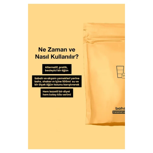 Bahs 600 Gr Karamel Latte Aromalı Öğün Tozu - Görsel 8
