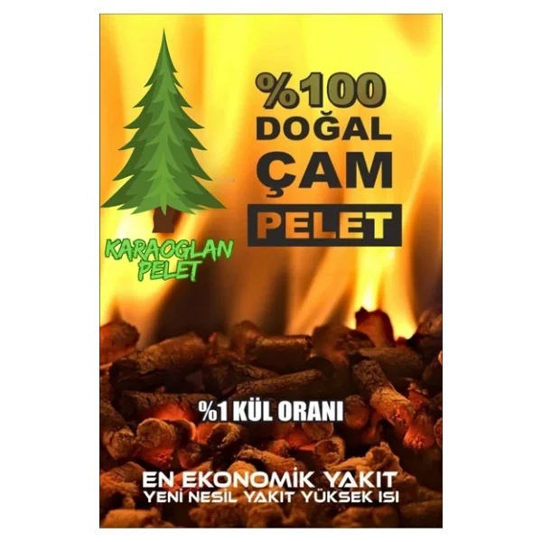 Karaoğlan Tarım A+ Kalite Tescilli Çam Peleti Füze Pelet Yakıtı Yüksek Yanıcılık 20 Kg - Görsel 2