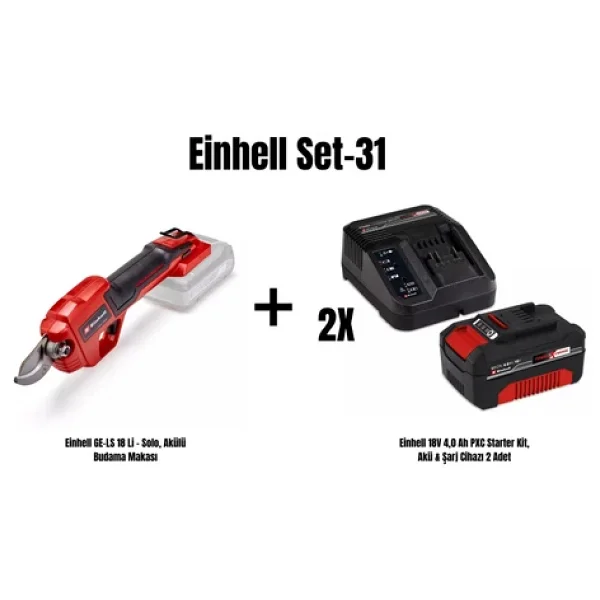 Einhell Ge-Ls 18 Li 28 Mm Çift Akülü 4 Ah Ağaç Budama Makinesi - Görsel 5