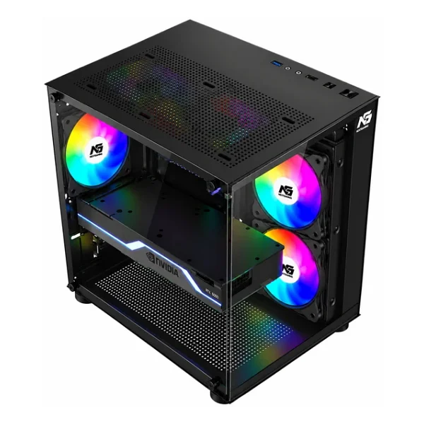 Next Gaming Orion Cube 3X RGB Fanlı Siyah Micro ATX Oyuncu Kasası - Görsel 2