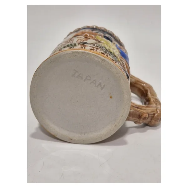 Vintage Tankart Kabartmalı İnsan Tasfirli Alman Seramik Bira Bardağı 11,8cm 001 - Görsel 9