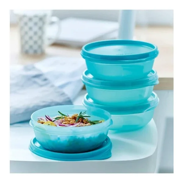 Tupperware Buzdolabı Saklama Ve Servis Kabı Şeker Kaplar Turkuaz 300 Ml 4'lü - Görsel 4