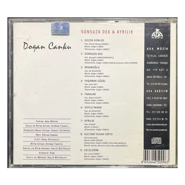 (Plak Değildir CD Dir) CD Doğan Canku Sonsuza Dek & Ayrılık CD - Görsel 4