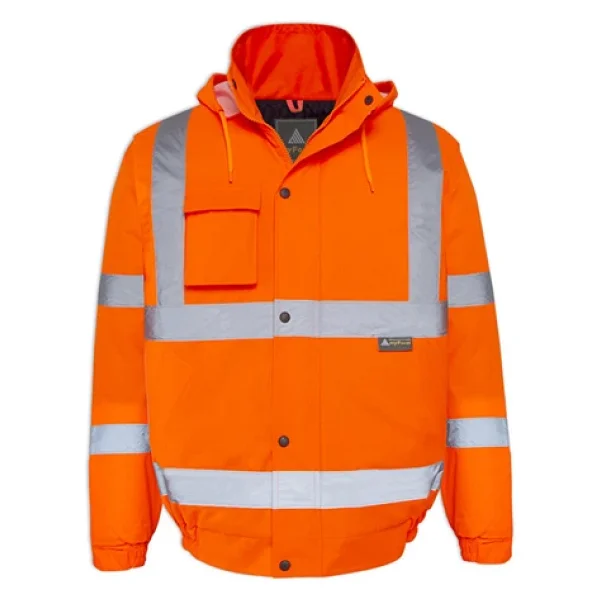 Olympus Essential Hi-Vis Bomber Lined Reflektörlü Kışlık Turuncu İş Montu - Görsel 3