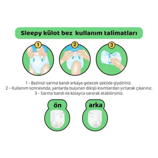 Sleepy Natural Double Soft 6 Numara X Large 62'li 2 Adet Külot Bez - Görsel 8