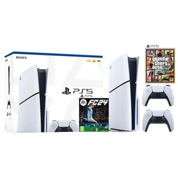 Sony Playstation 5 Slim CD Edition + 2. Dualsense PS5 Kol + Fifa Fc 24 + Gta 5 - Görsel 3