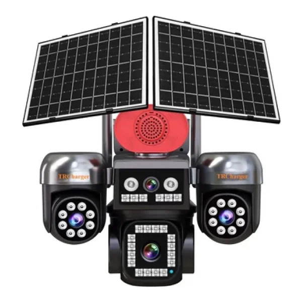 Trcharger 4 Kameralı 3 Kamera Telefondan Dönebilir Solar Güvenlik Kamera Aov 7/24 Kayıt 4g SIM Kart - Görsel 2