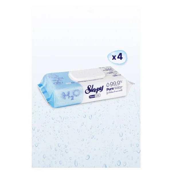 Sleepy Aquacare H2o Yenidoğan 50 Yaprak 4'lü Paket Islak Mendil - Görsel 5