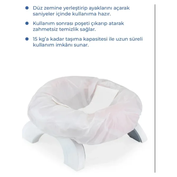 Babyjem 2 İn 1 Portatif Katlanabilir Seyahat Lazımlığı Klozet Adaptörü Soft Pembe + 5 Hediye Poşet - Görsel 4