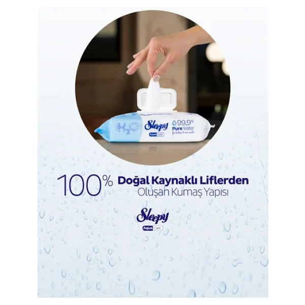 Sleepy Aquacare H2o Yenidoğan 50 Yaprak 4'lü Paket Islak Mendil - Görsel 8