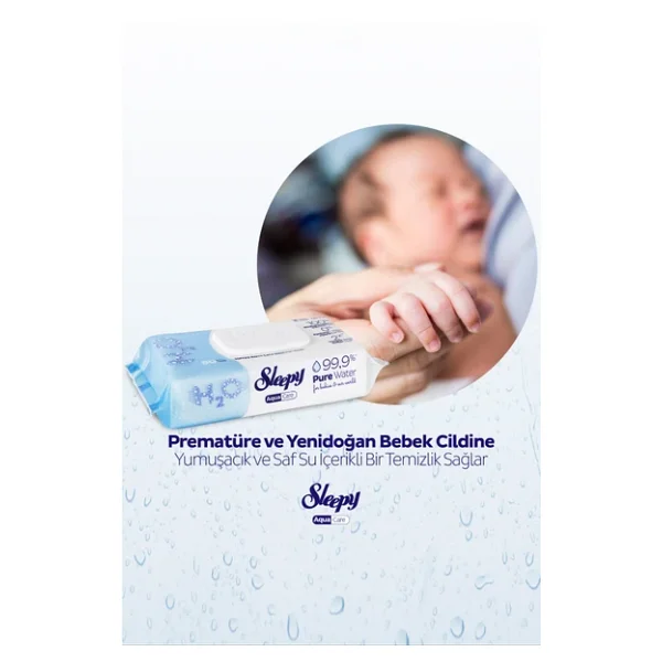 Sleepy Aquacare H2o Yenidoğan 50 Yaprak 4'lü Paket Islak Mendil - Görsel 7