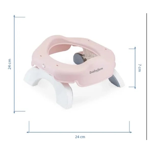 Babyjem 2 İn 1 Portatif Katlanabilir Seyahat Lazımlığı Klozet Adaptörü Soft Pembe + 5 Hediye Poşet - Görsel 6