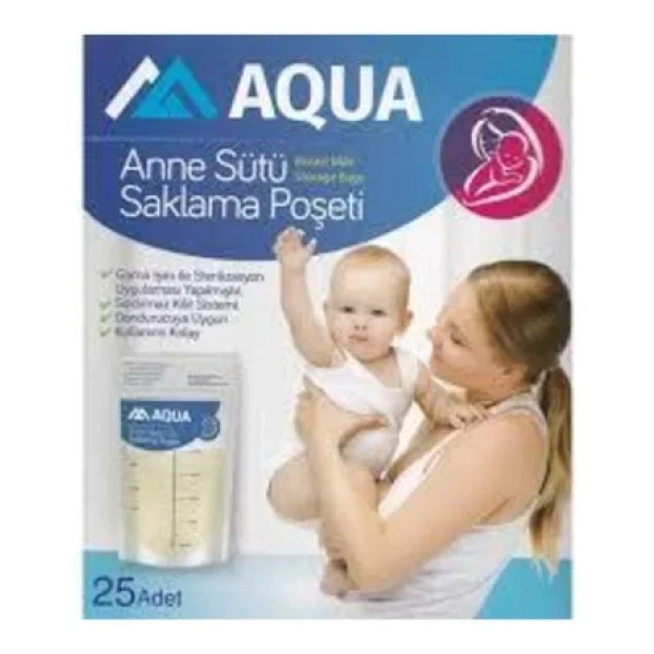 Aqua 25'li Anne Sütü Saklama Poşeti - Görsel 2