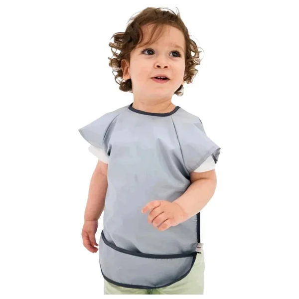 Miniboni Uzun Kol Önlük - Kısa Kol Önlük Seti - Grey - Görsel 5