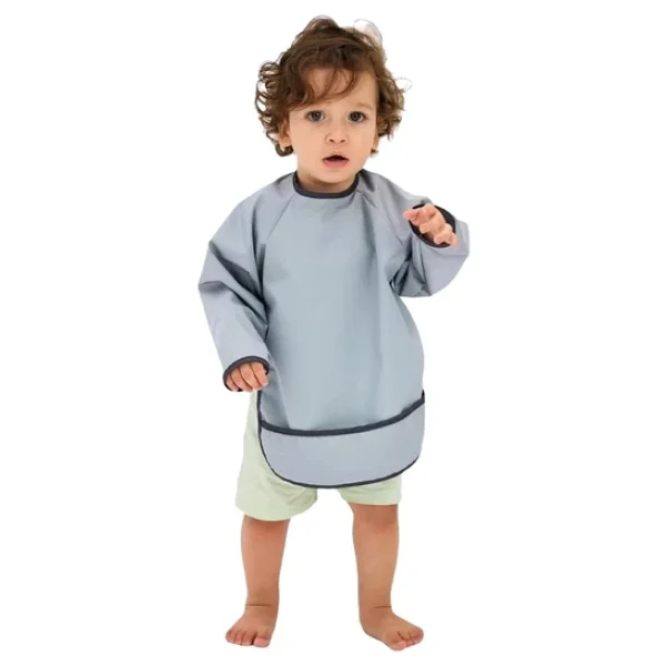 Miniboni Uzun Kol Önlük - Kısa Kol Önlük Seti - Grey - Görsel 4