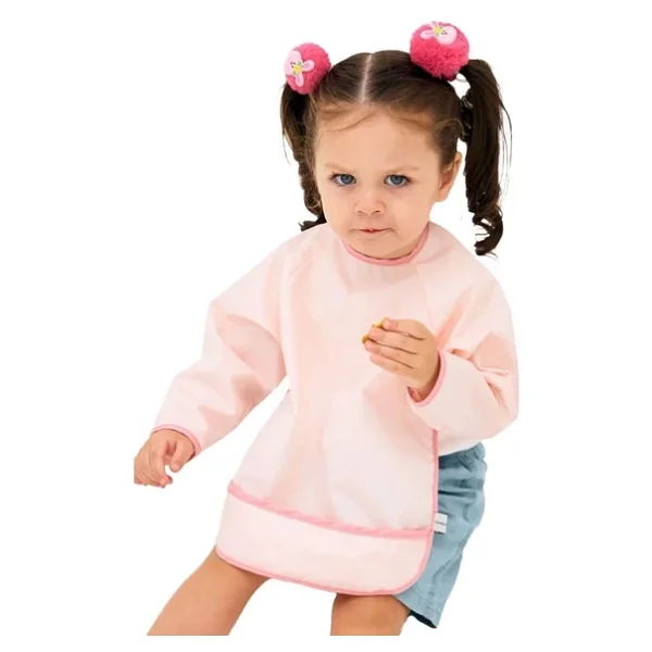 Miniboni Uzun Kollu Pink Bebek Önlüğü - Görsel 7