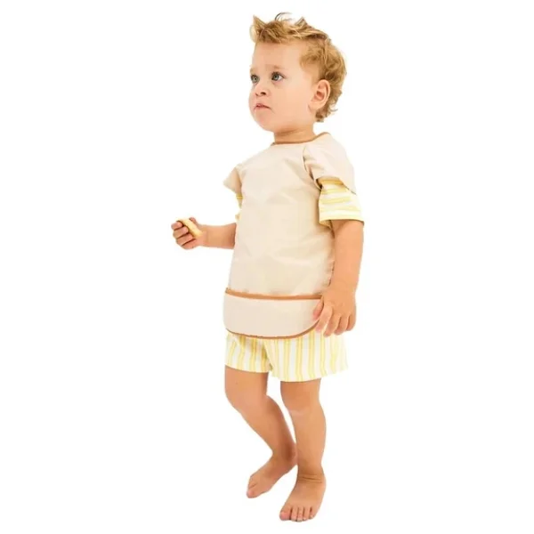 Miniboni Kısa Kollu Bej Mama Önlüğü - Görsel 8
