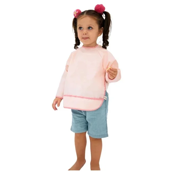 Miniboni Uzun Kollu Pink Bebek Önlüğü - Görsel 9