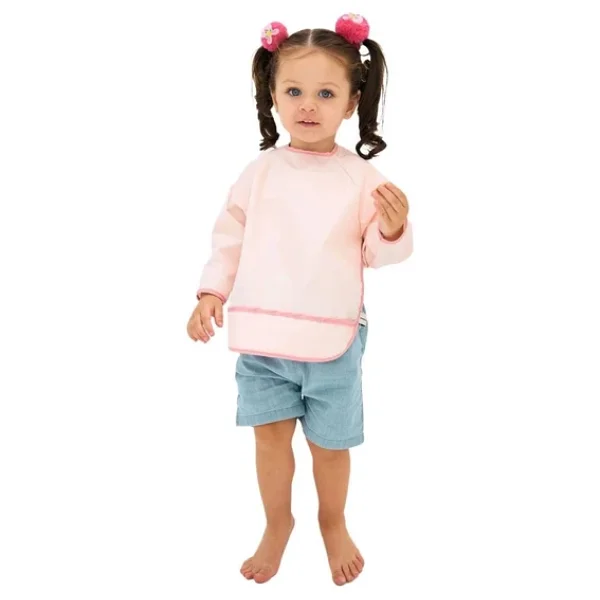 Miniboni Uzun Kollu Pink Bebek Önlüğü - Görsel 4