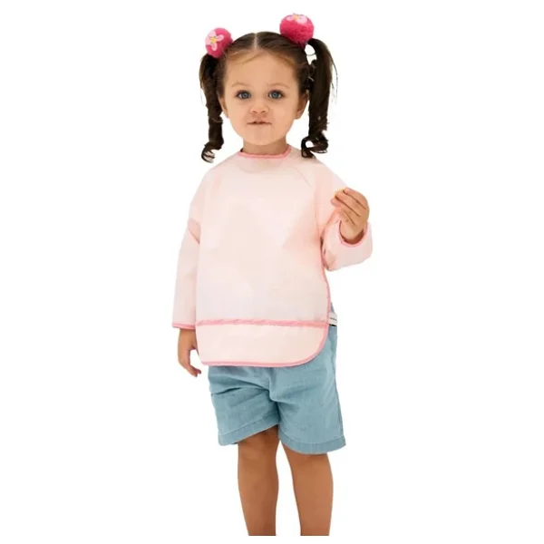 Miniboni Uzun Kollu Pink Bebek Önlüğü - Görsel 8