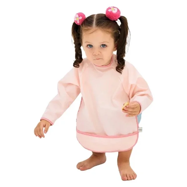 Miniboni Uzun Kollu Pink Bebek Önlüğü - Görsel 5