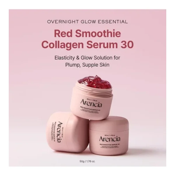 Arencia Overnight Red Smoothie Aydınlatıcı Ve Yatıştırıcı Gece Maskesi Serumu 50gr - Görsel 4
